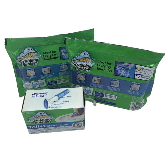 Johnson Scrubbing Bubbles Toilet Gel Dispenser 6 Discs 24 Fresh Brush Refills - Picture 2 of 2